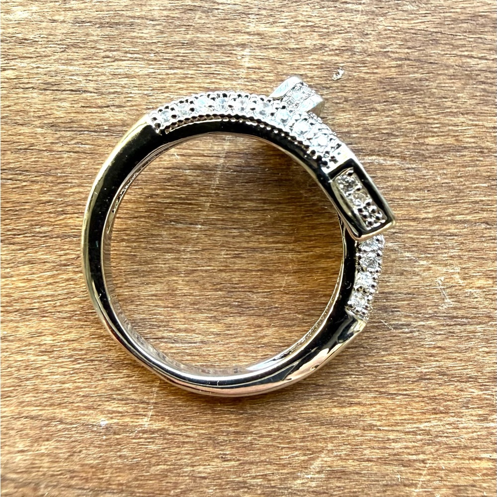 Silver Pave Crystal Nail Wrap Ring - Picture 2 of 5